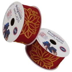 Fita de Gorgurão Natalina 38mm Com 10 Metros EGL 009V Progresso Fita de Gorgurão Natalina 38mm Com 10 Metros EGL 009V Progresso