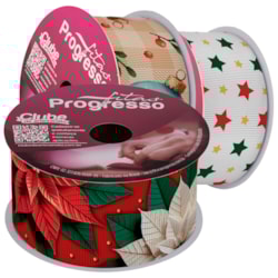 Fita de Gorgurão Natalina 38mm Com 10 Metros EGP 009TR Progresso Fita de Gorgurão Natalina 38mm Com 10 Metros EGP 009TR Progresso