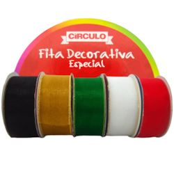 Fita de Voal 38mm Com Ourela 100% Poliamida c/10 Metros Círculo Fita de Voal 38mm Com Ourela 100% Poliamida c/10 Metros Círculo