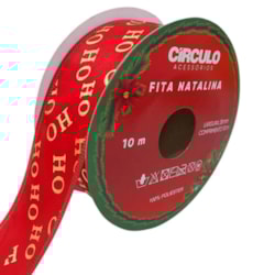 Fita Decorativa Natalina Hoho Dourada 38mm c/10 Metros Círculo Fita Decorativa Natalina Hoho Dourada 38mm c/10 Metros Círculo