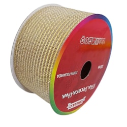 Fita Decorativa Natalina Metalizada 100% Poliamida 38mm c/10m Círculo Fita Decorativa Natalina Metalizada 100% Poliamida 38mm c/10m Círculo