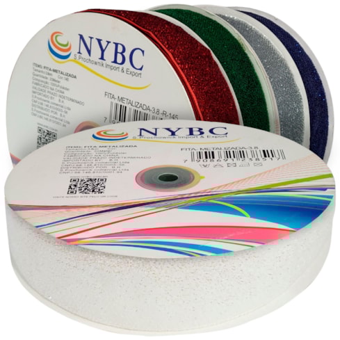Fita Metalizada Carnaval 38mm Com 20 Metros NYBC