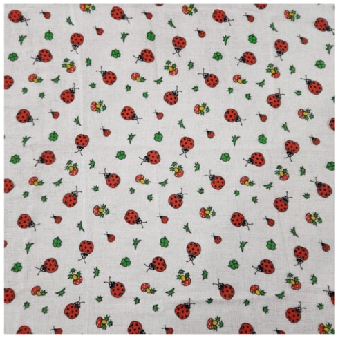 Fralda Dupla Joaninha 70cm x 70cm 100% Algodão Dohler