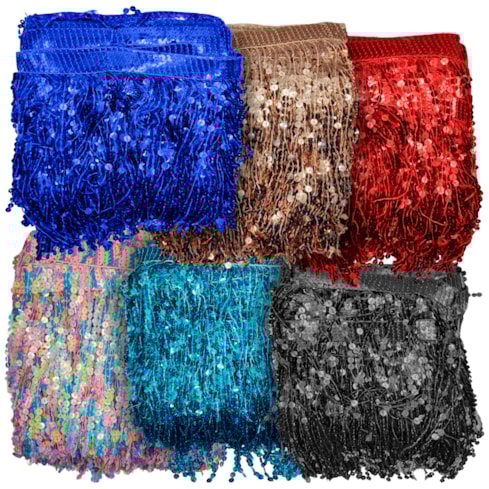 Franja de Paetê Carnaval 20cm Com 9 Metros Ref 152861 Sanding