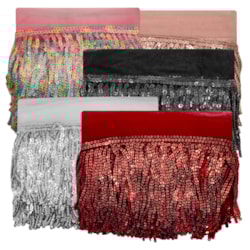 Franja de Paetê Tule Carnaval 10cm com 9 Metros Ref 03 NYBC Franja de Paetê Tule Carnaval 10cm com 9 Metros Ref 03 NYBC