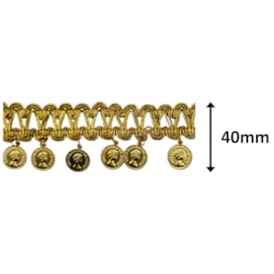 Galão Passamanaria Carnaval Dourado 40mm Com 13,7 Metros Ref 153294 Sanding