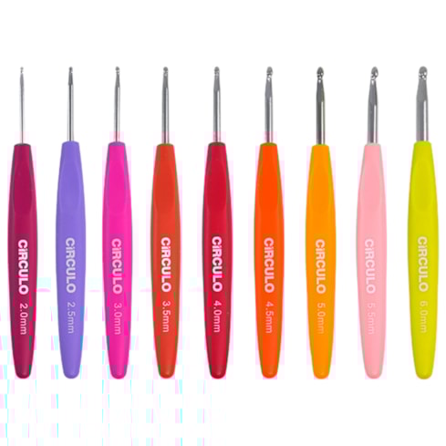 Kit Agulhas de Crochê Matte Cabo Plástico Círculo