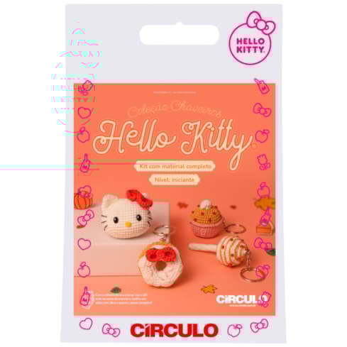 Kit Amigurumi Coleção Chaveiros Hello Kitty Círculo