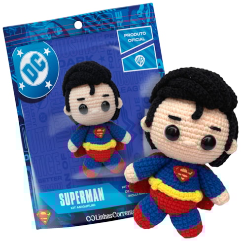 Kit Amigurumi Coleção Liga Da Justiça DC Superman Linhas Corrente