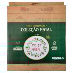 Kit de Bordado Ponto Cruz Coleção de Natal Círculo
