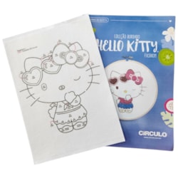 Kit de Bordado Ponto Livre Coleção Hello Kitty Círculo Kit de Bordado Ponto Livre Coleção Hello Kitty Círculo