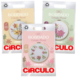 Kit Para Bordado Coleção Floral Círculo