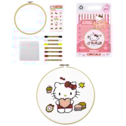Kit Para Bordado Coleção Hello Kitty Círculo Kit Para Bordado Coleção Hello Kitty Círculo