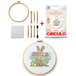 Kit Para Bordado Ponto Cruz Coleção Páscoa Círculo