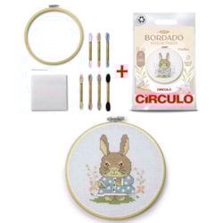 Kit Para Bordado Ponto Cruz Coleção Páscoa Círculo Kit Para Bordado Ponto Cruz Coleção Páscoa Círculo