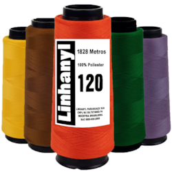 Linha de Costura Para Máquina 120 Colorida c/ 2000 Jardas Linhanyl Linha de Costura Para Máquina 120 Colorida c/ 2000 Jardas Linhanyl