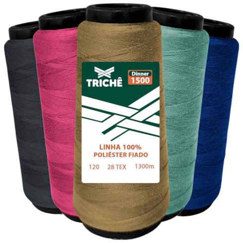 Linha de Costura Para Máquina 120 Com 1500 Jardas Trichê