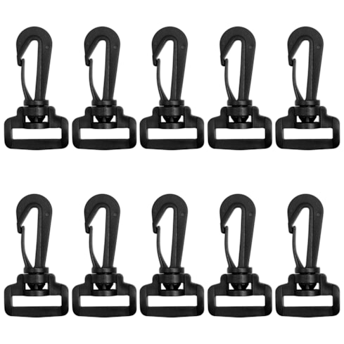 Mosquetão de Plástico 25mm Com 10 Unidades Preto Sanding