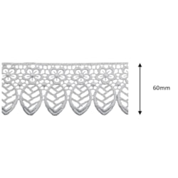 Renda Guipir 60mm Com 13,7 Metros XL203 Importada Renda Guipir 60mm Com 13,7 Metros XL203 Importada