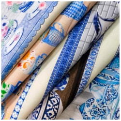 Tecido Barrado Porcelana Tricoline 0,50cm x 150cm Caldeira Tecido Barrado Porcelana Tricoline 0,50cm x 150cm Caldeira