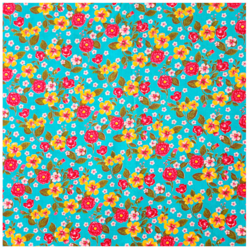 Tecido Chita de Festa Junina 50cm x 150cm Floral Cor 01 Fundo Verde Caldeira