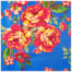 Tecido Chita de Festa Junina 50cm x 150cm Floral Cor 11 Fundo Azul Caldeira