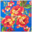 Tecido Chita de Festa Junina 50cm x 150cm Floral Cor 11 Fundo Azul Caldeira