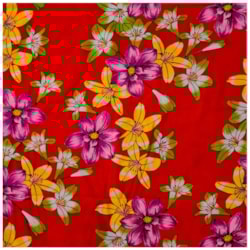 Tecido Chita de Festa Junina 50cm x 150cm Floral Cor 16 Fundo Vermelho Caldeira