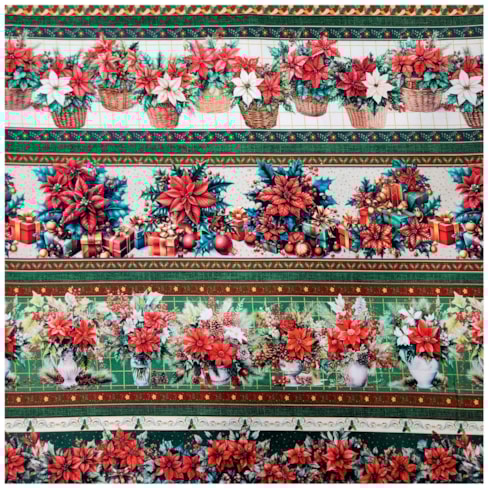 Tecido Natalino Barrado 50cm x 150cm Cor 05 Caldeira