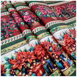 Tecido Natalino Barrado 50cm x 150cm Cor 05 Caldeira