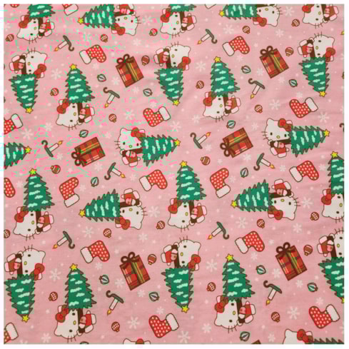 Tecido Natalino Coleção Hello Kitty 50cm x 150cm Cor 2861 Círculo