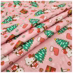Tecido Natalino Coleção Hello Kitty 50cm x 150cm Cor 2861 Círculo