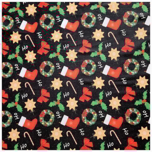 Tecido Natalino Fundo Escuro 50cm x 150cm Cor 2894 Círculo