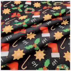 Tecido Natalino Fundo Escuro 50cm x 150cm Cor 2894 Círculo