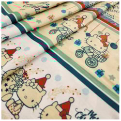 Tecido Natalino Hello Kitty Merry Christmas 50cm x 150cm Cor 2865 Círculo