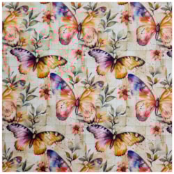 Tecido Tricoline 3D 50cm x 150cm Borboletas Clássicas Cor 08 Caldeira