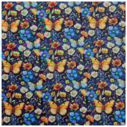 Tecido Tricoline 3D 50cm x 150cm Borboletas Cor 05 Caldeira