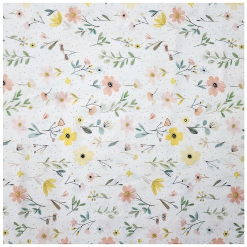 Tecido Tricoline 3D 50cm x 150cm Floral Delicado Cor 09 Caldeira