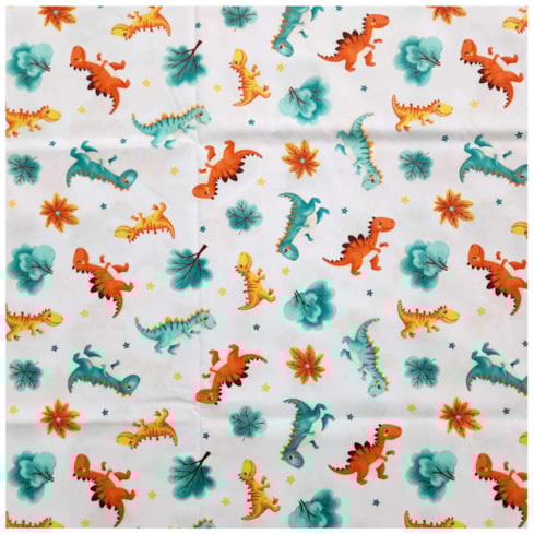 Tecido Tricoline 50cm x 150cm Dinossauros Cor 01 Caldeira