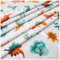 Tecido Tricoline 50cm x 150cm Dinossauros Cor 01 Caldeira