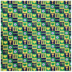 Tecido Tricoline 50cm x 150cm Elementos da Copa Cor 3027 Círculo