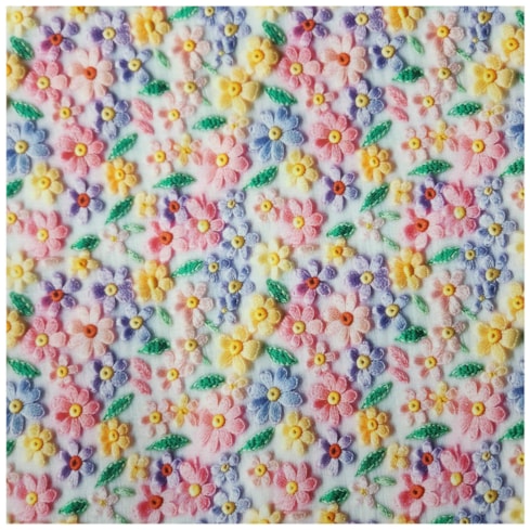 Tecido Tricoline 50cm x 150cm Flores Delicadas Ref 11130 Cor 01 Caldeira