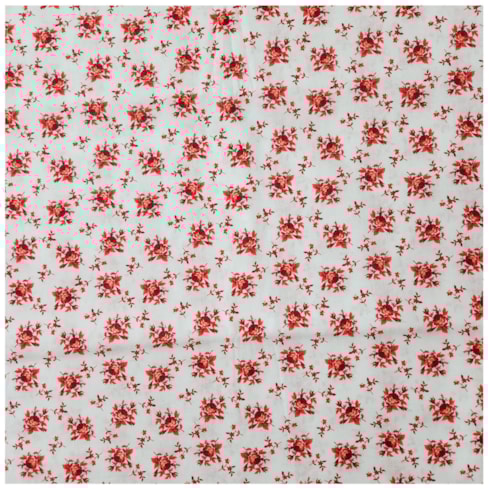 Tecido Tricoline 50cm x 150cm Flores Vermelhas Cor 09 Caldeira