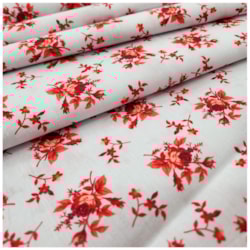 Tecido Tricoline 50cm x 150cm Flores Vermelhas Cor 09 Caldeira