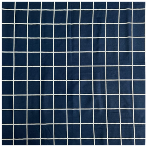 Tecido Tricoline 50cm x 150cm Grid Azul Com Branco Ref 7324 Cor 09 Caldeira