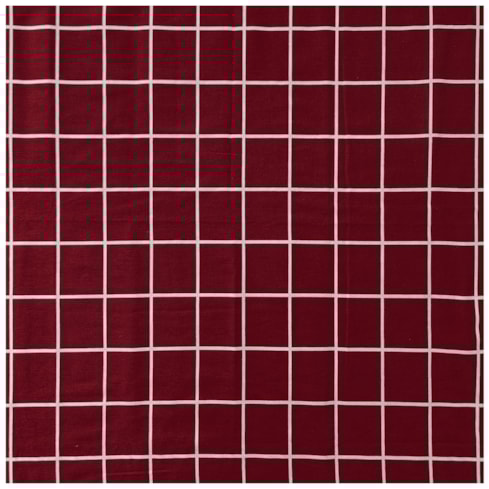 Tecido Tricoline 50cm x 150cm Grid Vinho Com Branco Ref 7324 Cor 03 Caldeira