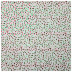 Tecido Tricoline 50cm x 150cm Verde Água Com Flores Vermelhas Ref 7345 Cor 03 Caldeira