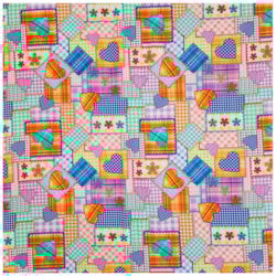 Tecido Tricoline de Festa Junina 50cm x 150cm Corações Cor 2829 Círculo