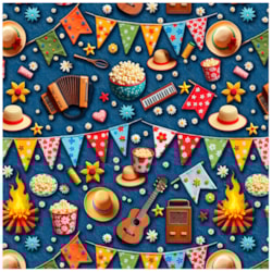 Tecido Tricoline de Festa Junina 50cm x 150cm Detalhes do Arraiá Caldeira Tecido Tricoline de Festa Junina 50cm x 150cm Detalhes do Arraiá Caldeira