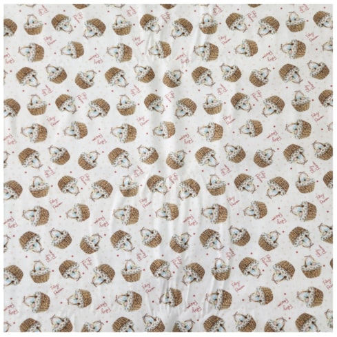 Tecido Tricoline de Páscoa 50cm x 150cm Cestas Com Ovos Cor 2975 Círculo